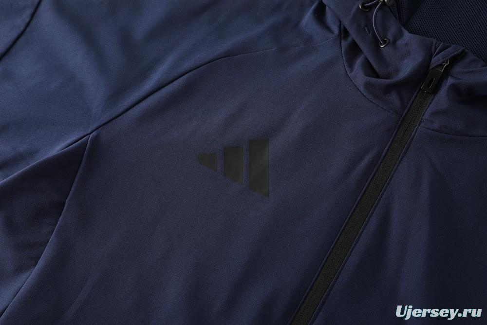 2025 Adidas Royal Blue Half Zipper Jacket+Long Pants S-2XL