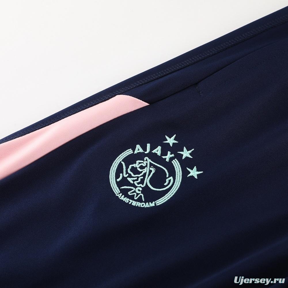 23/24 Ajax White S-2XL Half Zipper Jacket+Long Pants