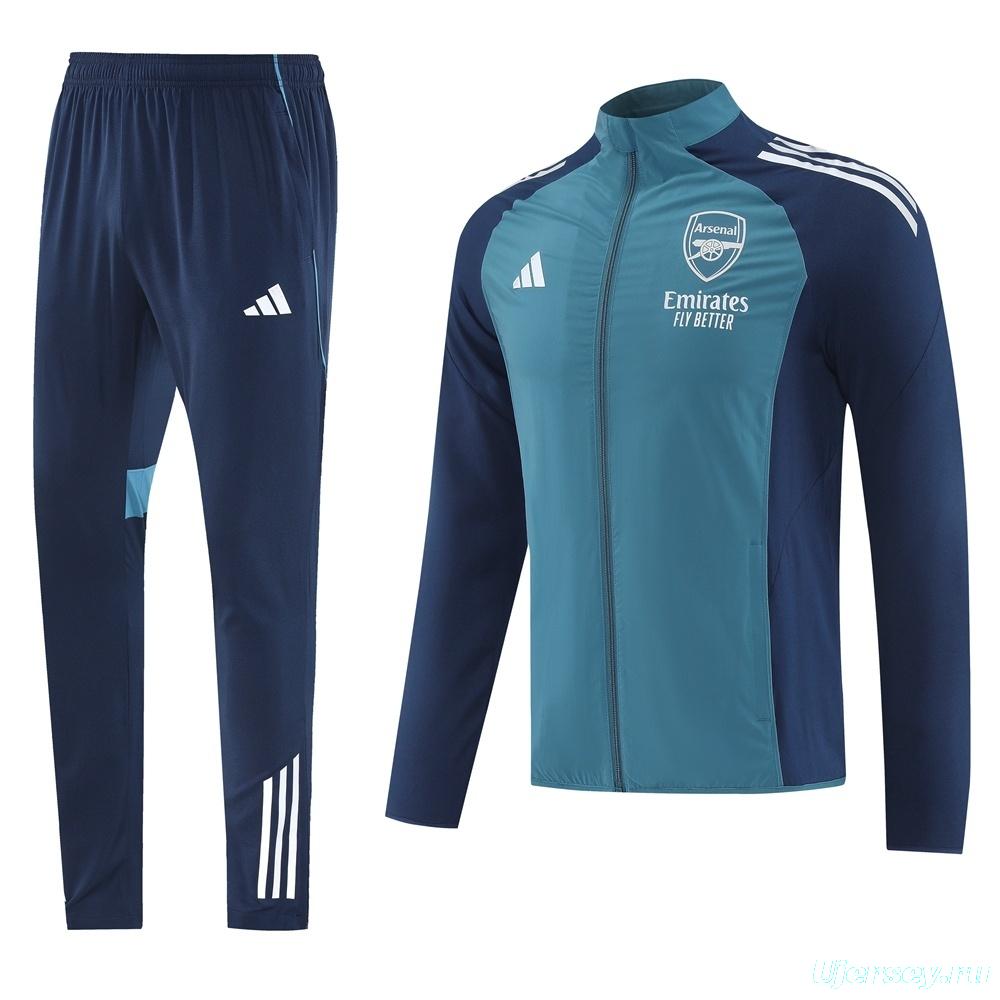 25/26 Arsenal Blue Full Zipper Jacket+Long Pants S-3XL