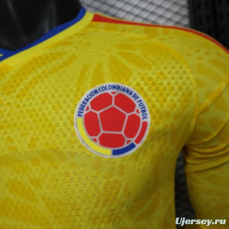 Player Version 2026 Colombia Home Long Sleeve Jersey
