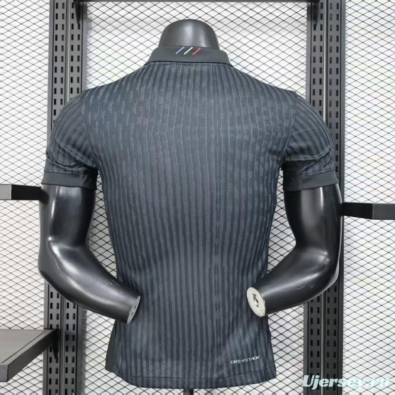 25/26 Player Version  Paris Saint-Germain Away Dark Grey with Vertical Stripe Pattern Jersey