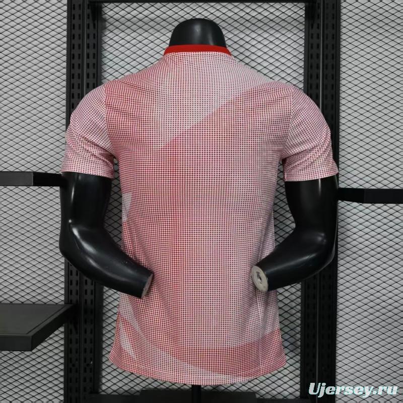 2025 Player Version  Canada Away White with Red Halftone Gradient Pattern World Cup Commemorative Jersey