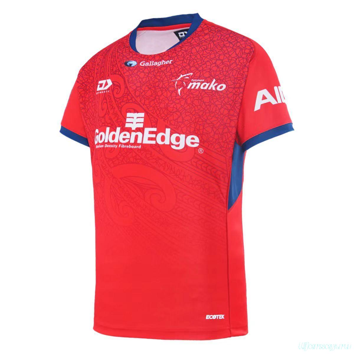 25/26 Tasman Mako Red with Maori Tribal Pattern Jersey