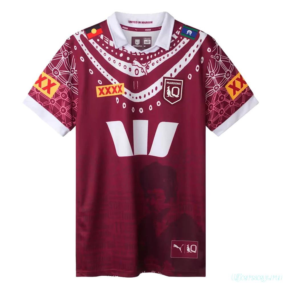 2026 Queensland Maroons Maroon with Indigenous Cultural Pattern Jersey
