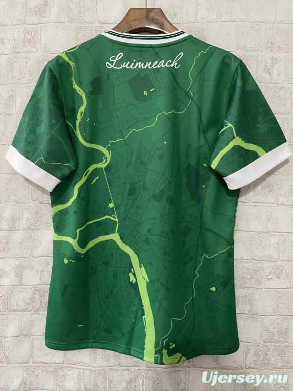 25/26 Limerick GAA Green with River Shannon Map Pattern Home Jersey
