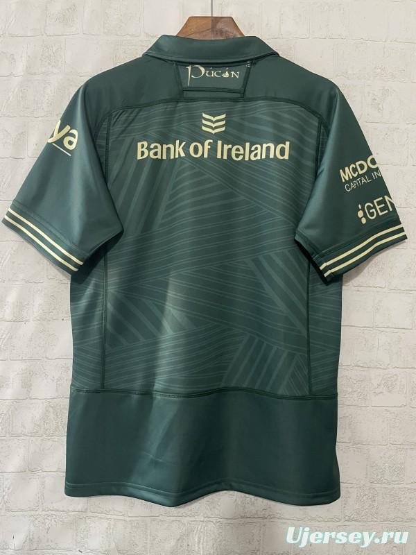 25/26 Connacht Green with Gold Geometric Pattern Home Jersey