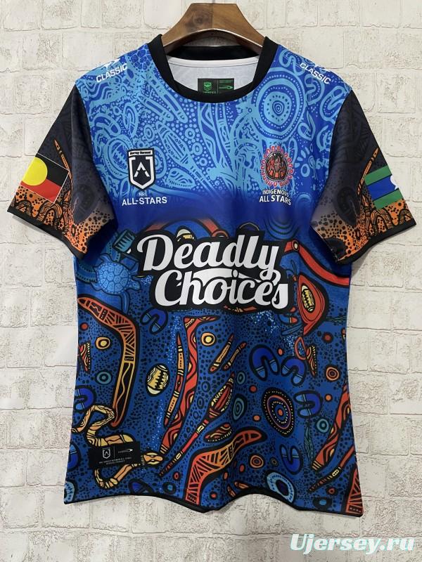 2026 NRL Indigenous All Stars Blue with Aboriginal Art Pattern Jersey