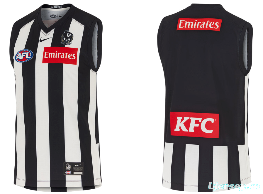 25/26 Collingwood Magpies Black and White Striped Jersey