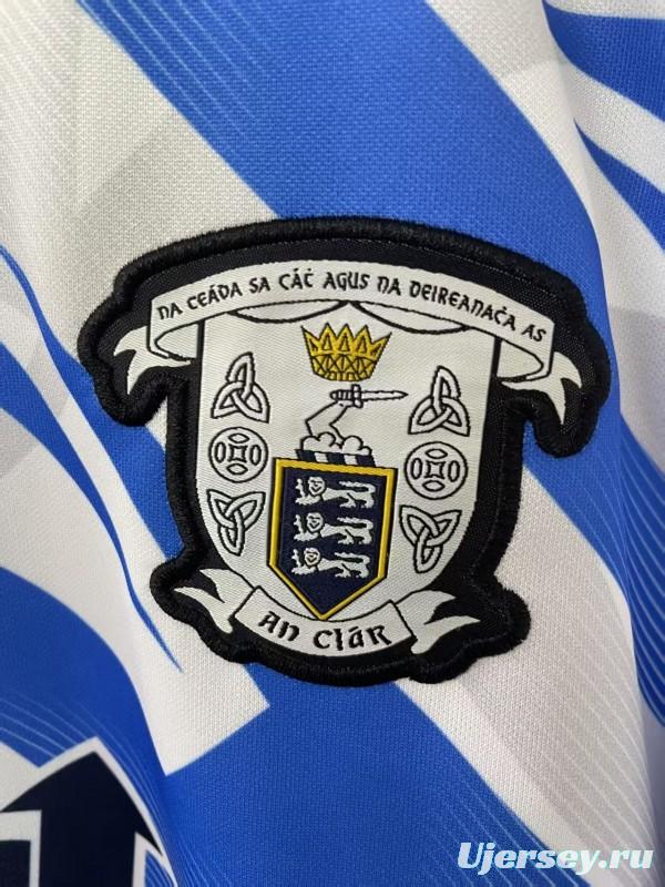 2026 Waterford GAA White with Blue Lightning Stripe Pattern Jersey