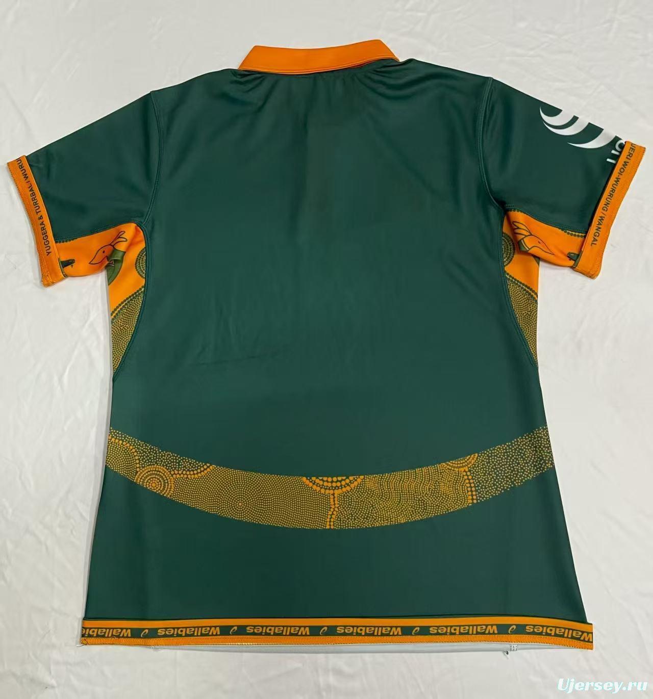 2026 Australia Wallabies Green with Indigenous Art Design Jersey