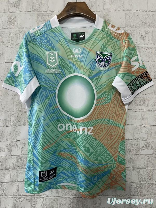 25/26 New Zealand Warriors Green with Māori Tribal Patterns Heritage Jersey