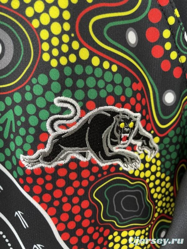 25/26 Penrith Panthers Black with Indigenous Art Design Jersey