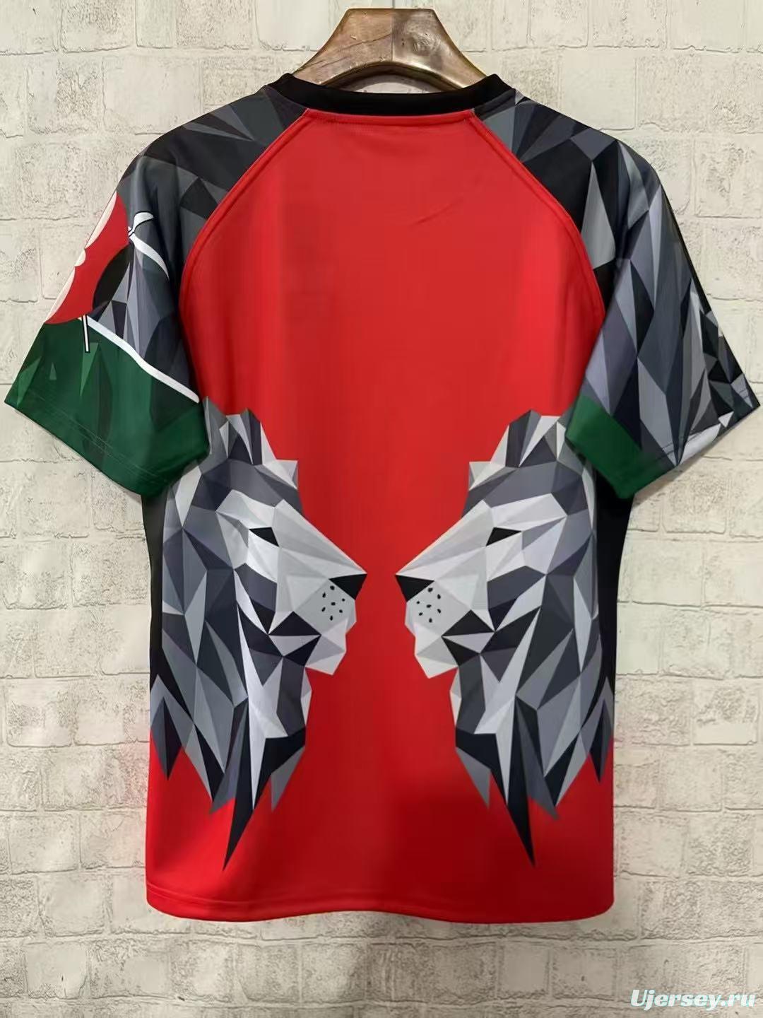 2026 Kenya Red Geometric Lion Jersey