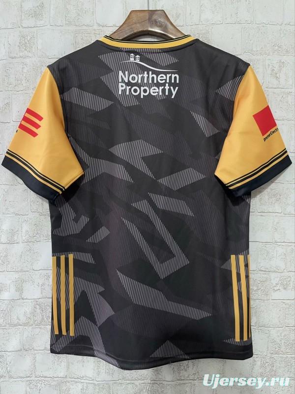 25/26 Antrim GAA Black with Amber and Red Sleeves Jersey
