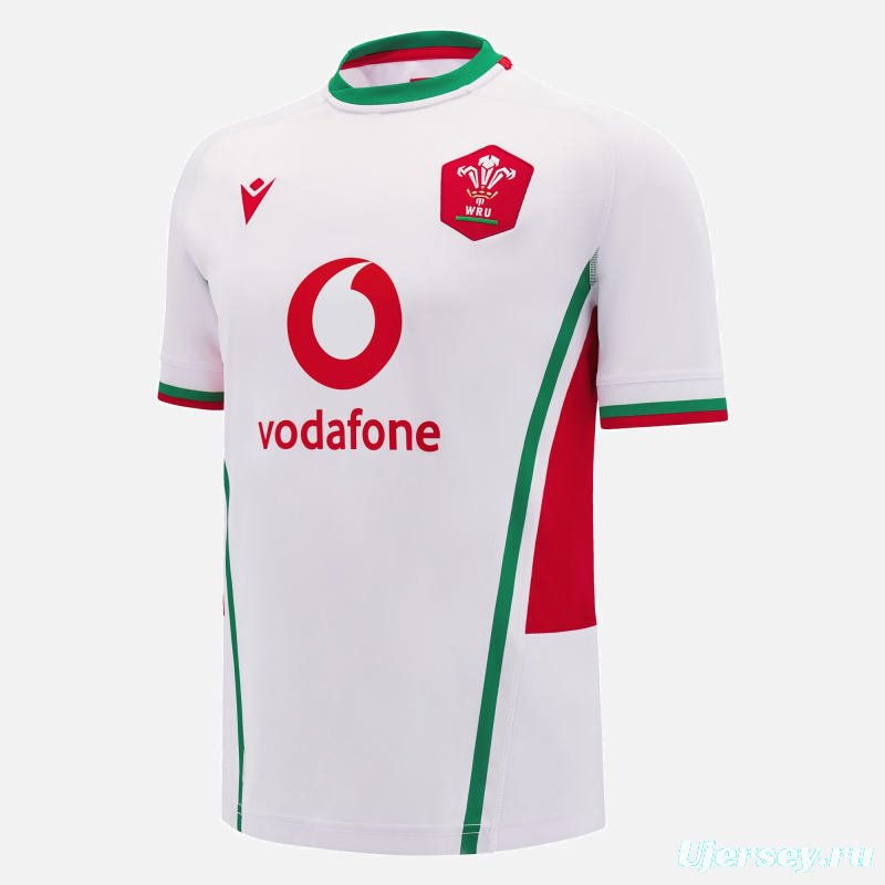 2025 Wales White with Red and Green Trim Away Jersey