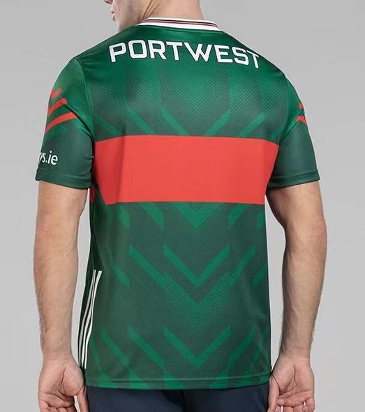2026 Mayo GAA Green with Red Band and Chevron Pattern Jersey