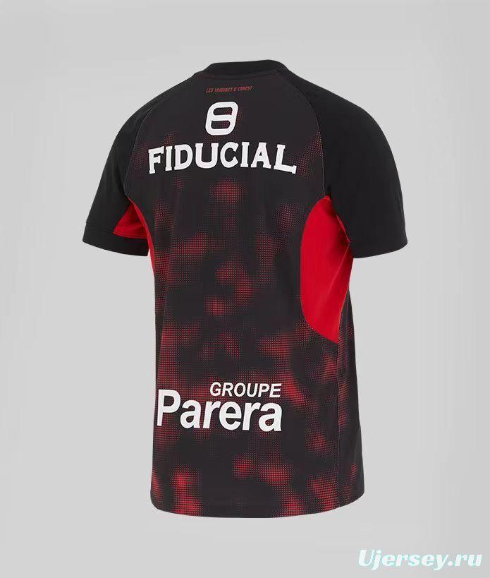 24/25 Stade Toulousain Black with Red Digital Camo Pattern Home Jersey