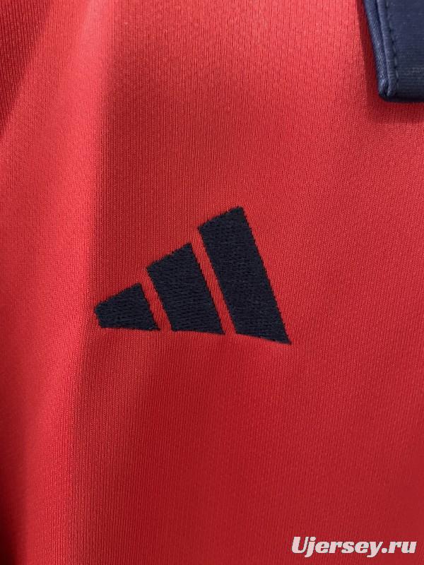25/26 Munster Rugby Red with Navy and Grey Stripes Jersey