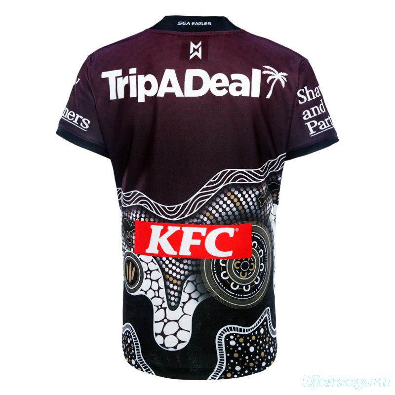 25/26 Manly Warringah Sea Eagles Maroon with Indigenous Art Jersey