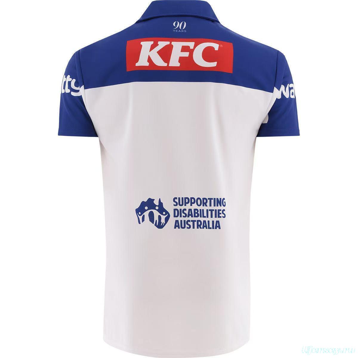 25/26 Canterbury-Bankstown Bulldogs White with Blue V-Pattern Jersey