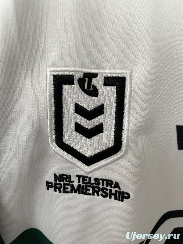 25/26 South Sydney Rabbitohs White with Green Red Stripes and Navy Mace Jersey