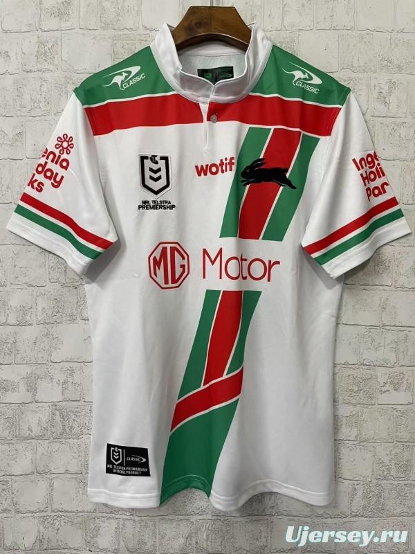 25/26 South Sydney Rabbitohs White with Red and Green Chevron Jersey