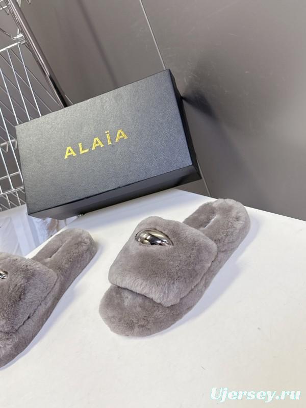ALAÏA Fall/Winter 2025 Latest Fur Slippers - KFY00230