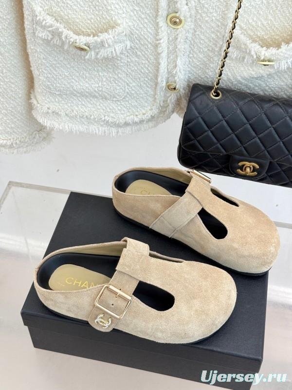 Chanel 2025 SS Minimalist Retro Birkenstock Sandals Half-Slip - KFY00280