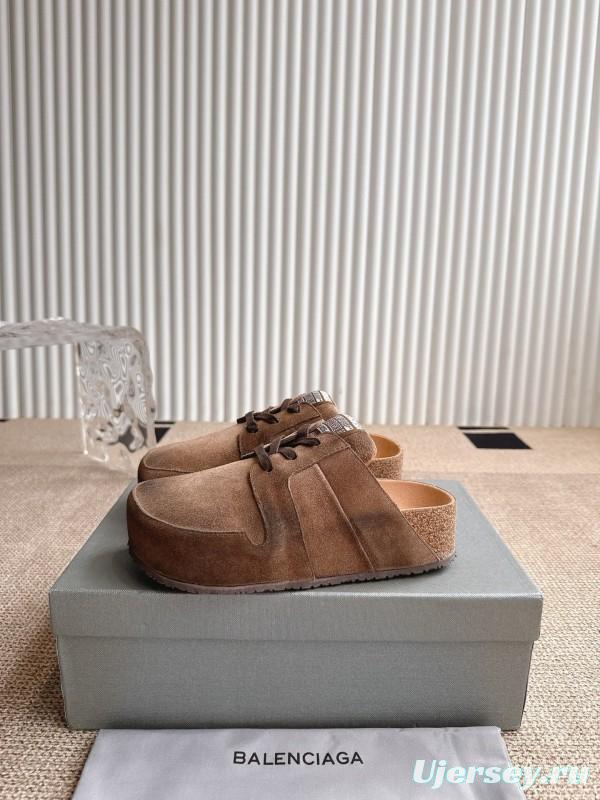 Balenciaga x Birkenstock Boston Closed-Toe Soft Footbed Platform Sandals - AS00260