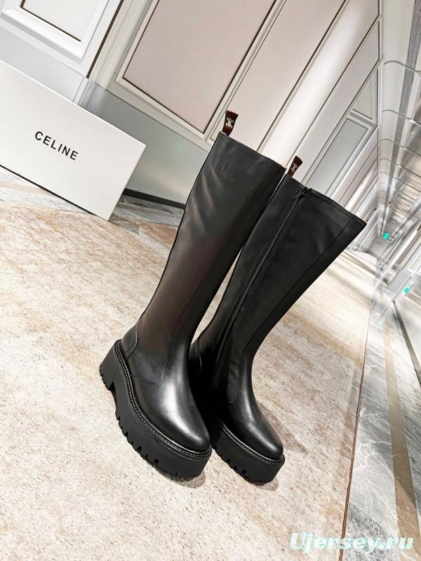 Celine 2025/ss Triomphe Side Zipper Knee High Boots - L Y00420