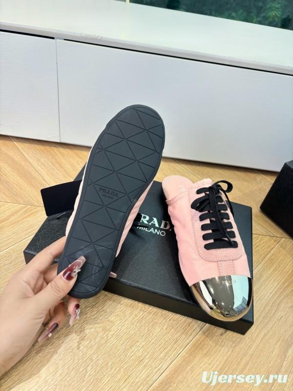 Prada 2025 SS Metal Toe Thin Sole Trainer Casual Shoes - LY00270