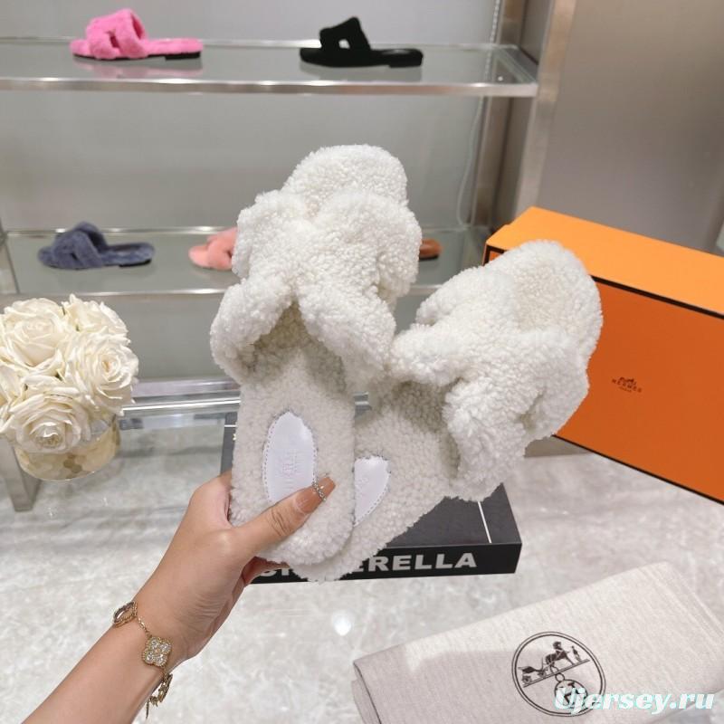 H Teddy Wool H Slippers Flat Sole - LY00240