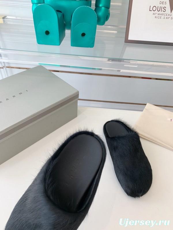 Marni 2025/SS Mule Shoes with Pony Hair - LY00