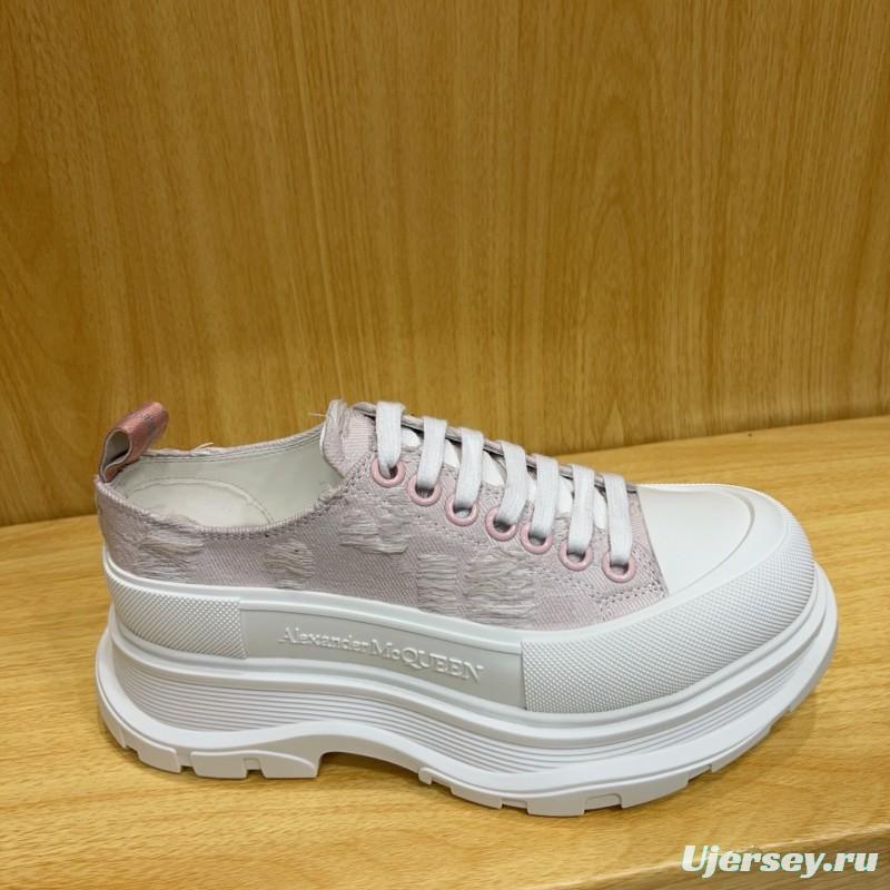 Alexander McQueen Spring Summer 2025 Blue Woven Platform Sneakers - AS00300