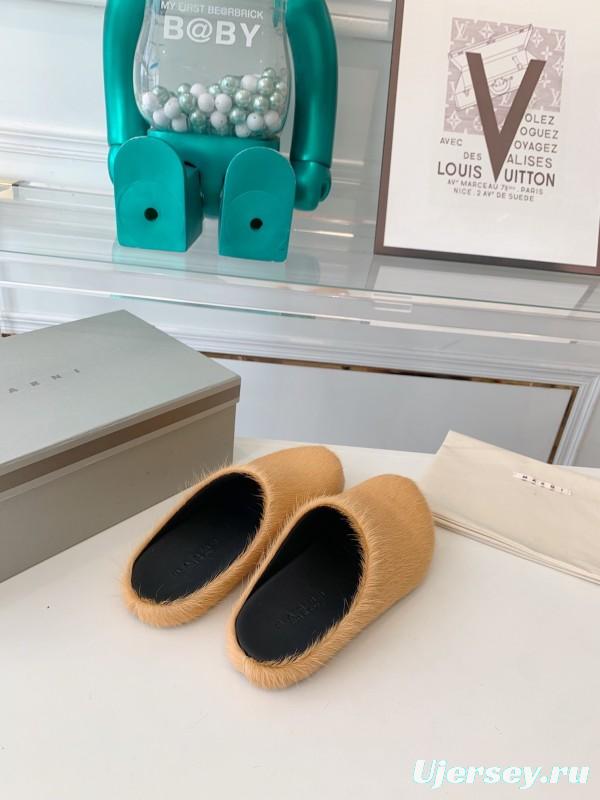 Marni 2025/SS Mule Shoes with Pony Hair Design - LY00