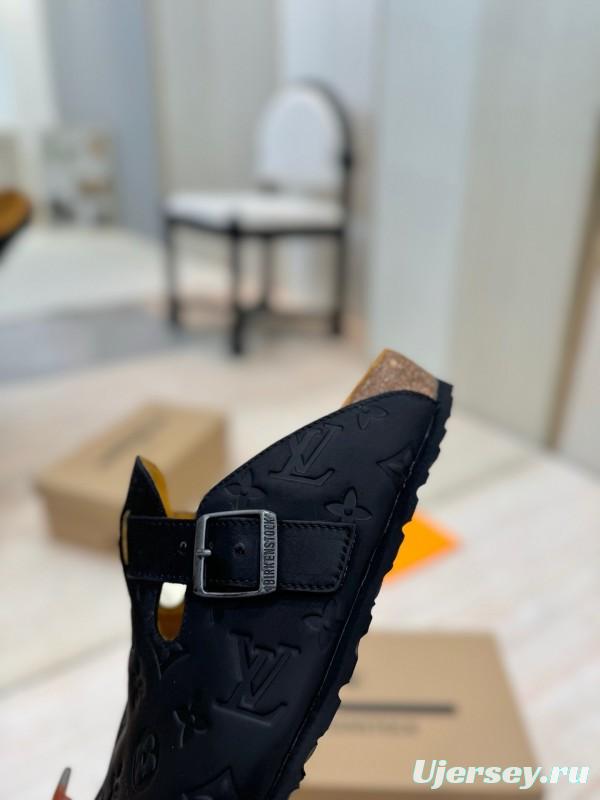 Louis Vuitton Louis Vuitton × BIRKENSTOCK Collaboration Boston Closed-Toe Soft Sole Mule Slippers - KFY00300