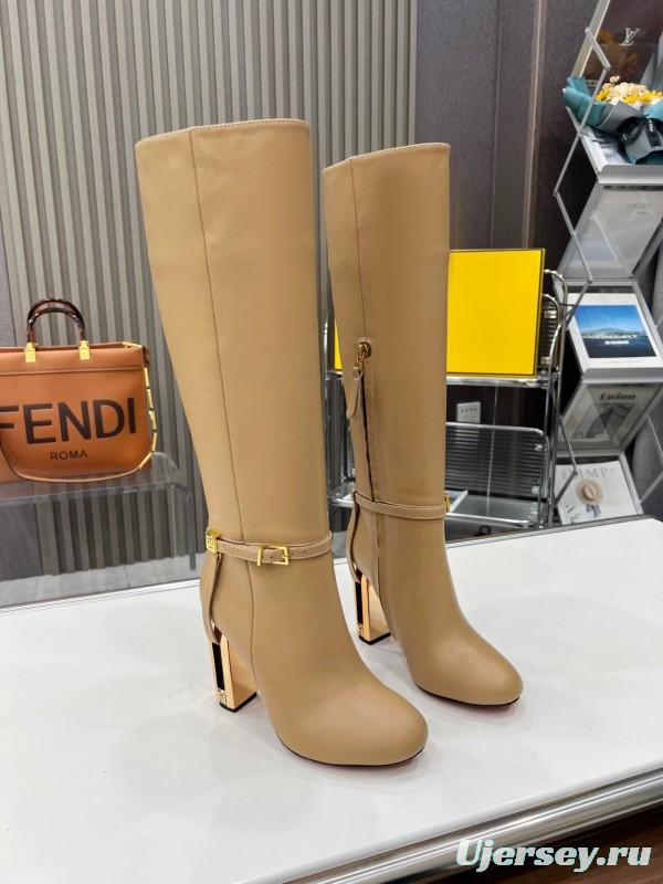 FENDI Delfina Round Toe Boots with FF Buckle - LY00520