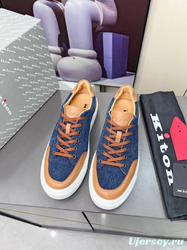 Kiton 2025/SS Tie-Detail Old Money Style Casual Men's Shoes - KFY00320