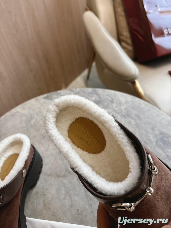 Gucci Shearling Mule with Horsebit Detail - LY00320