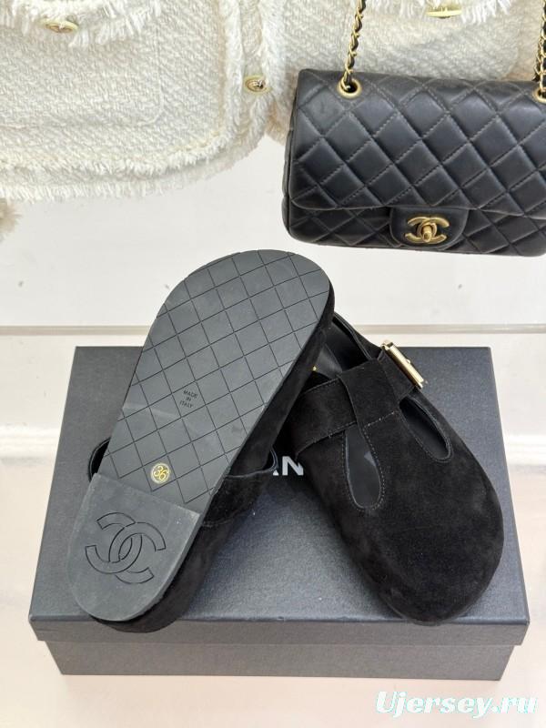 Chanel 2025 SS Minimalist Retro Birkenstock Sandals Half-Slip - KFY00280