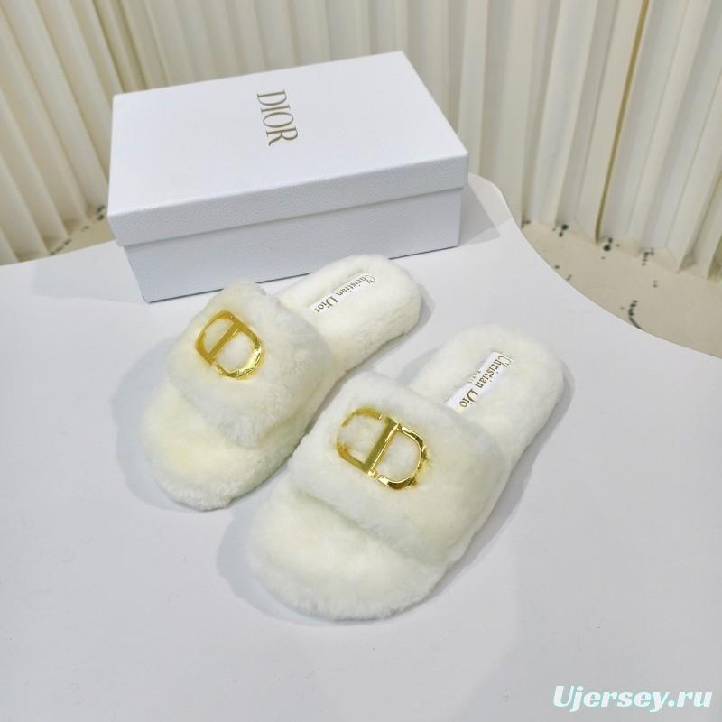 Dior Metal Buckle Wool Slippers Collection - LY00280