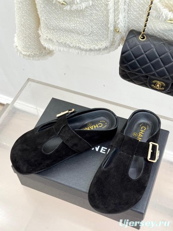 Chanel 2025 SS Minimalist Retro Birkenstock Sandals Half-Slip - KFY00280