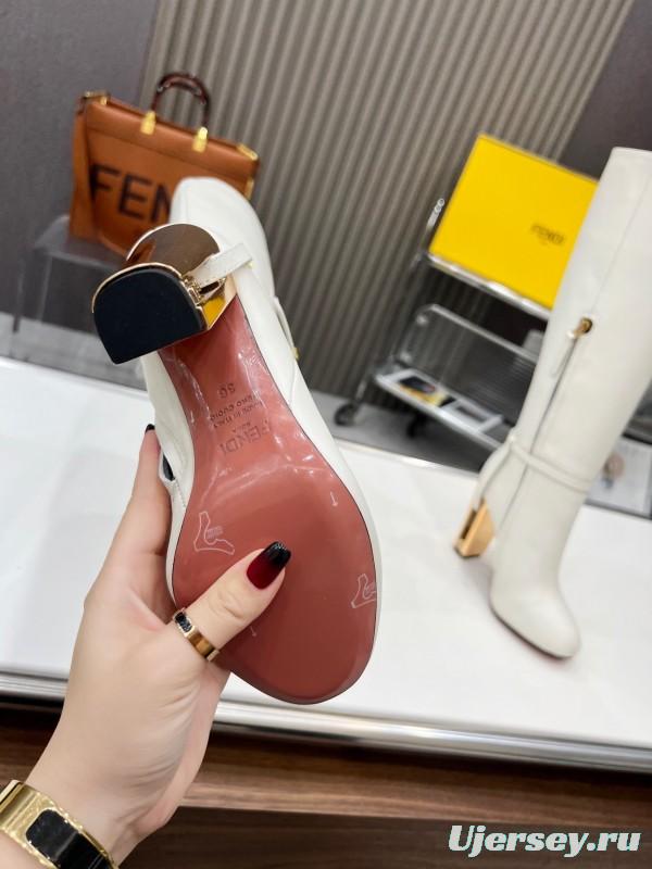 FENDI Delfina Round Toe Boots with FF Buckle - LY00520