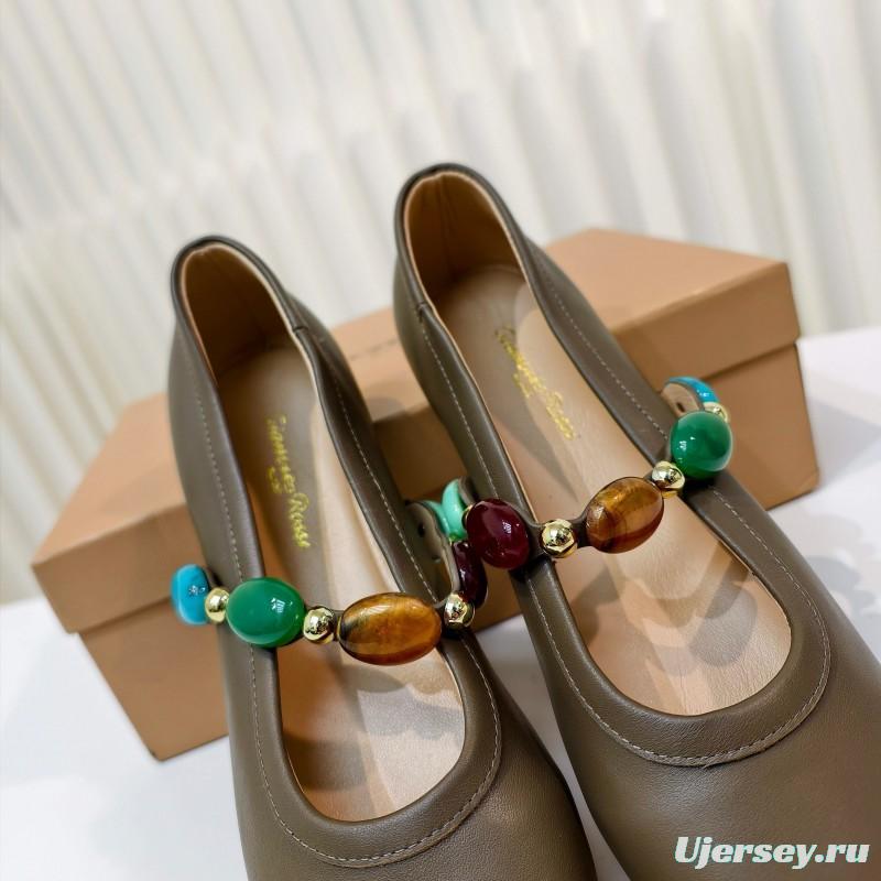 Gianvito Rossi Bohemian Style Turquoise Flat Ballet Shoes - LY00320