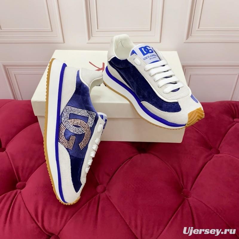 Dolce & Gabbana 2025/SS New Collection Luxury Embroidered Logo Sneakers with Imported Leather - AS00300