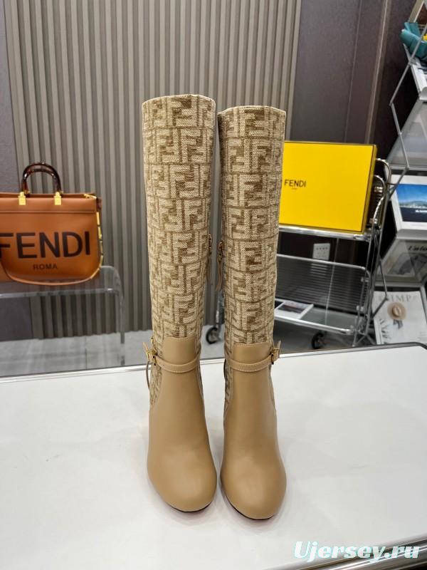 FENDI Delfina Round Toe Boots with FF Buckle - LY00