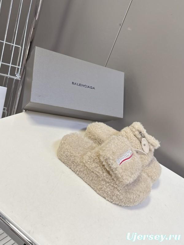 Balenciaga 2025 SS Couple Edition Coca-Cola Fur Slides - KFY00230