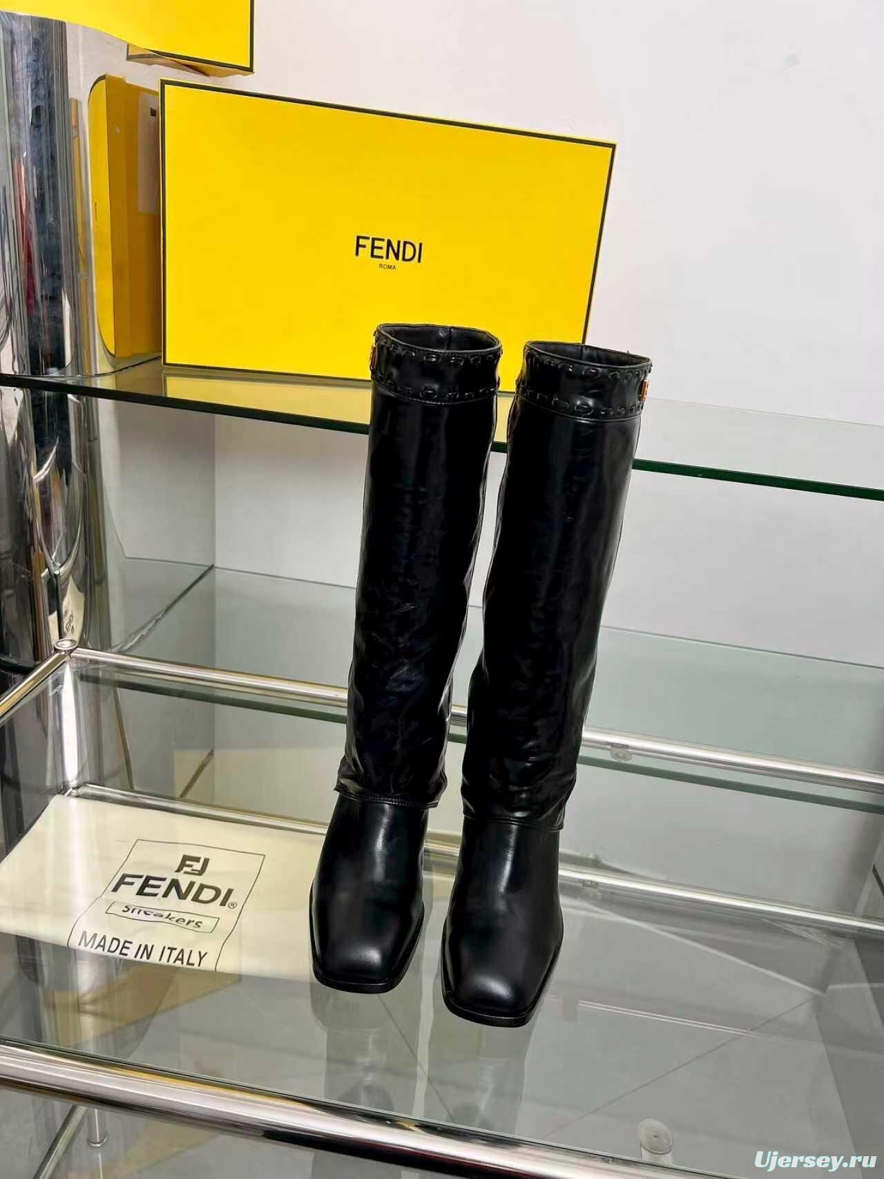 Fendi 2025 SS Wide Leg Boots with Block Heel - LY00440/LY00510