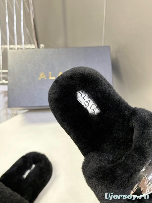 Alaïa Fall/Winter 2025 Fur Slippers - KFY00230