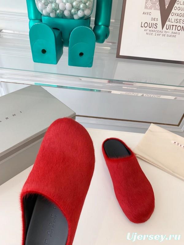 Marni 2025/ss Mule Shoes with Pony Hair Design - LY00